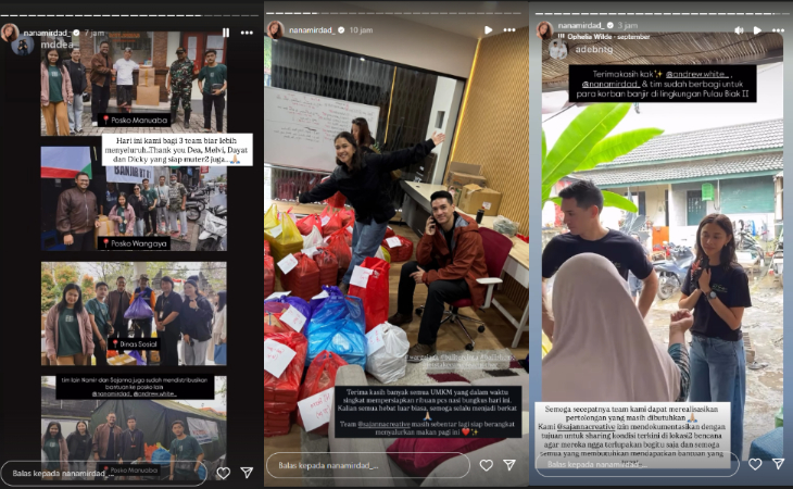 Nana Mirdad bantu korban banjir Bali.